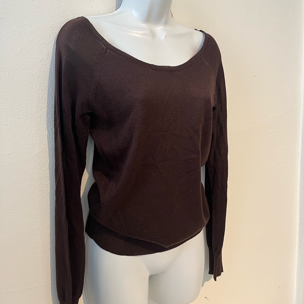The Limited Brown Scoop neck top